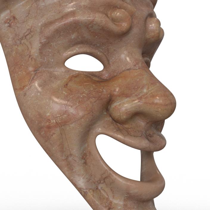 3D model Theatre Comedy Mask Red Marble