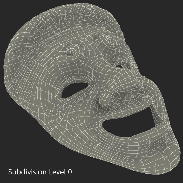 3D model Theatre Comedy Mask Red Marble