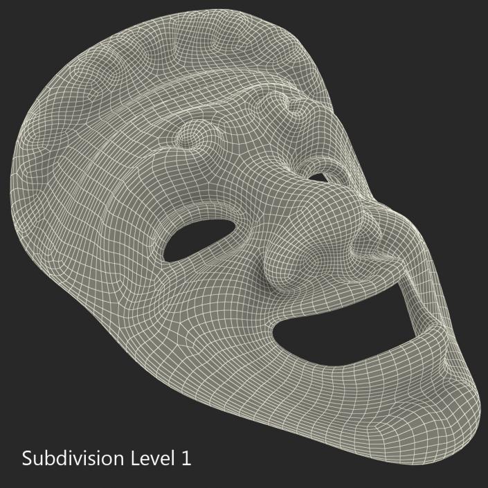 3D model Theatre Comedy Mask Red Marble