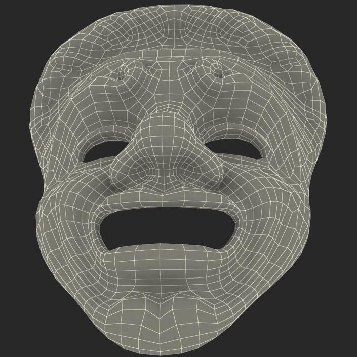 3D model Theatre Comedy Mask Red Marble