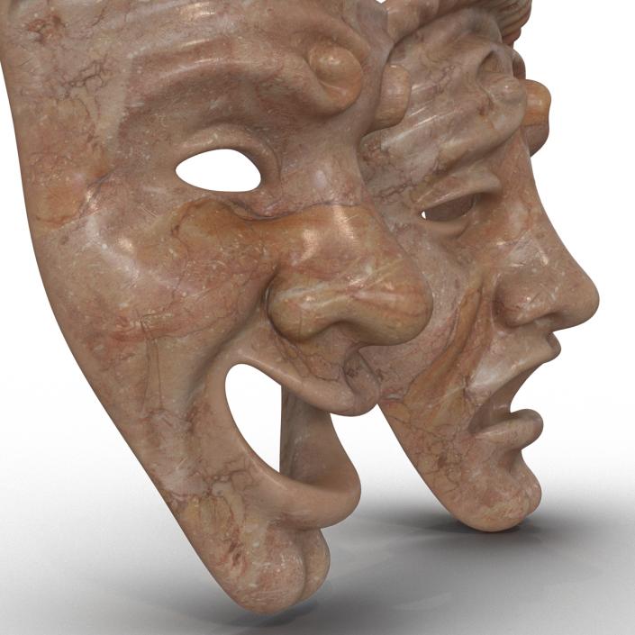 3D Theatre Masks Set Red Marble model