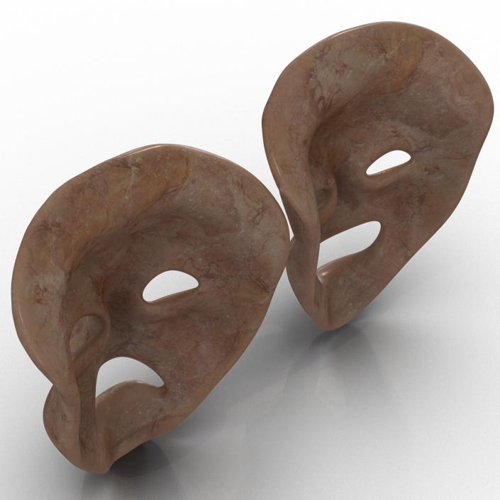 3D Theatre Masks Set Red Marble model