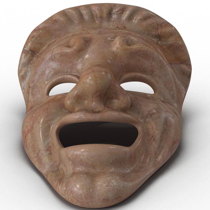 3D Theatre Masks Set Red Marble model