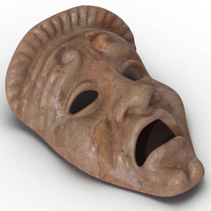 3D Theatre Masks Set Red Marble model