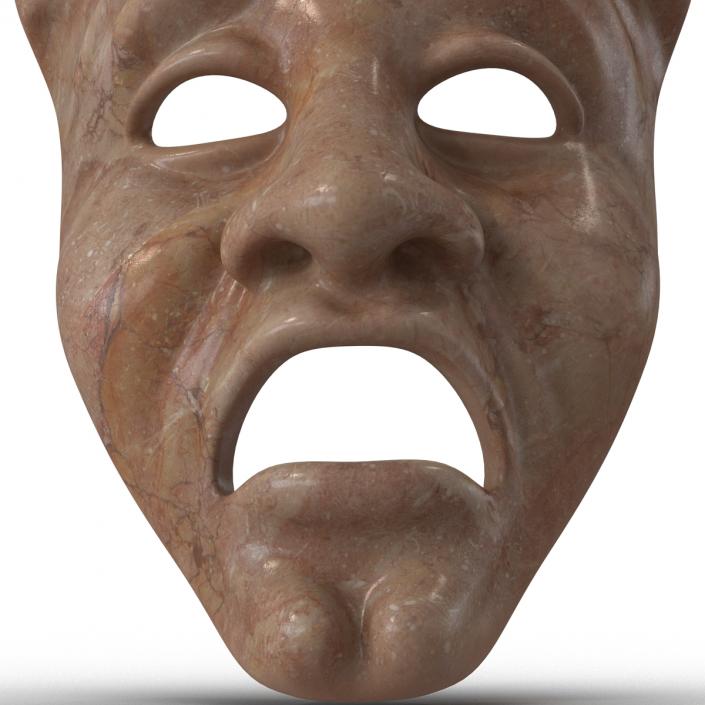 3D Theatre Masks Set Red Marble model