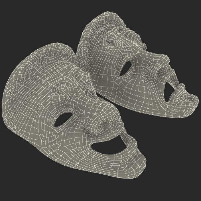 3D Theatre Masks Set Red Marble model