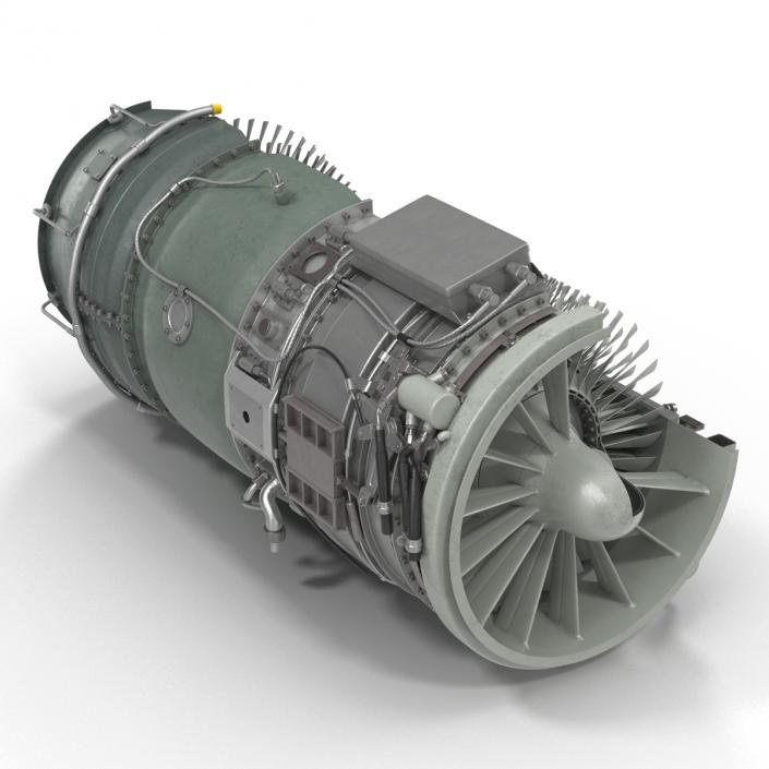 3D model Turbojet Engine Sectioned