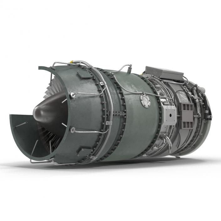 3D model Turbojet Engine Sectioned