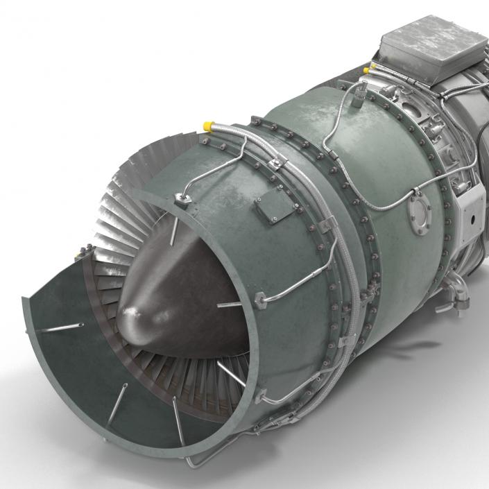 3D model Turbojet Engine Sectioned