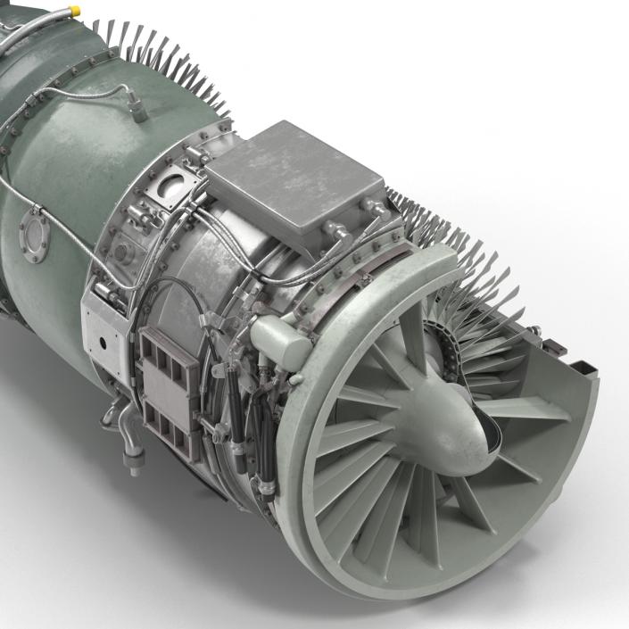 3D model Turbojet Engine Sectioned