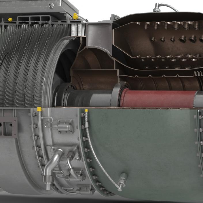 3D model Turbojet Engine Sectioned