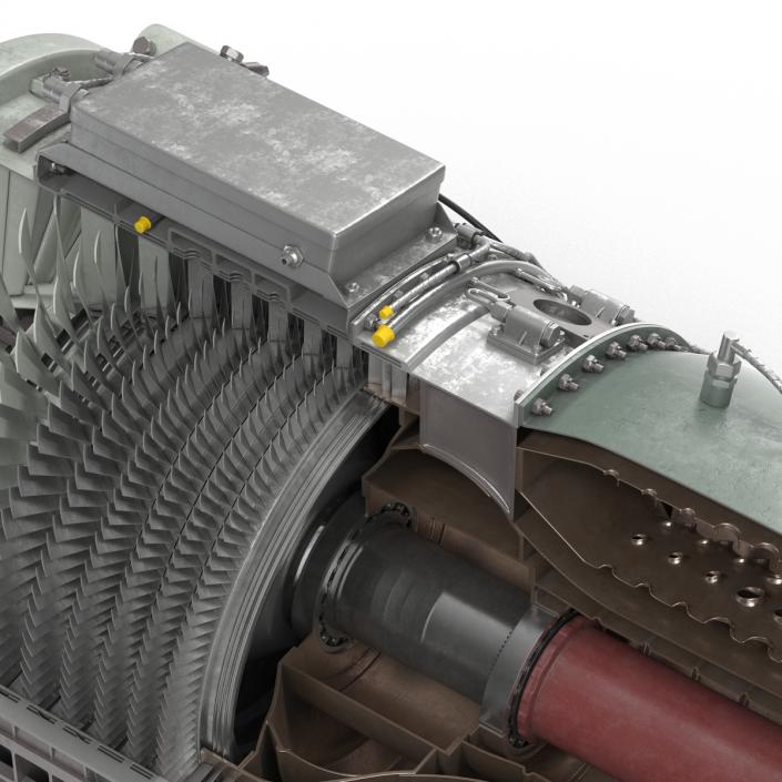 3D model Turbojet Engine Sectioned