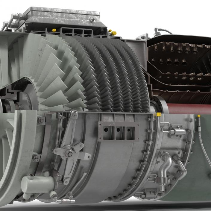 3D model Turbojet Engine Sectioned