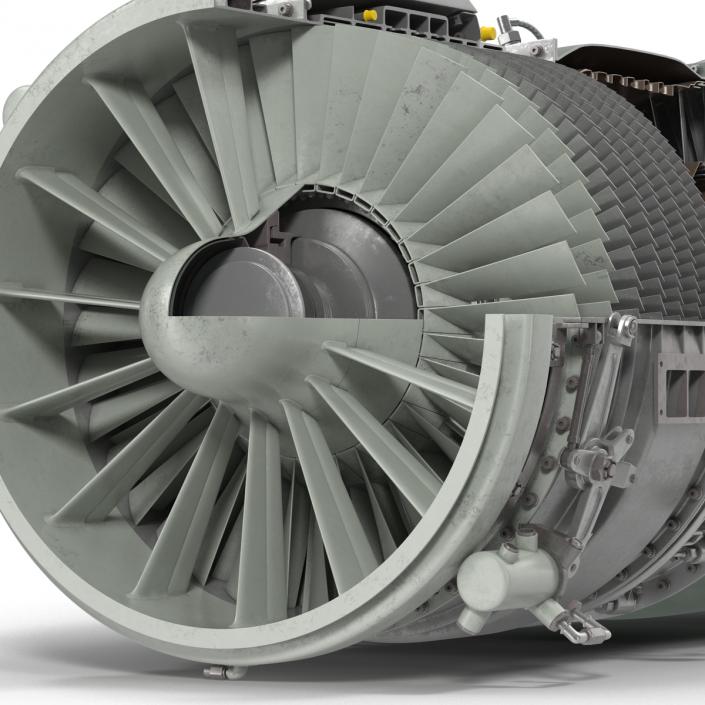 3D model Turbojet Engine Sectioned