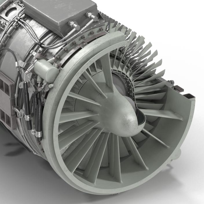 3D model Turbojet Engine Sectioned