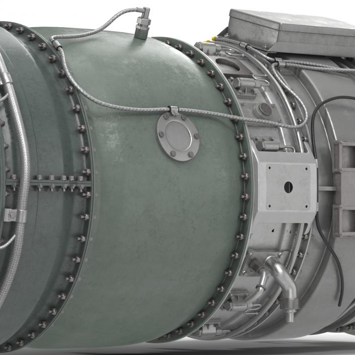 3D model Turbojet Engine Sectioned