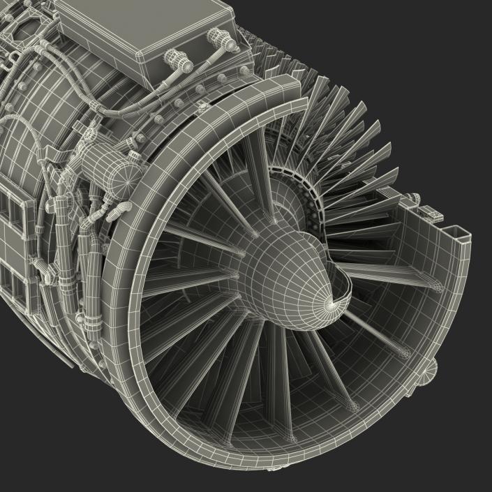 3D model Turbojet Engine Sectioned