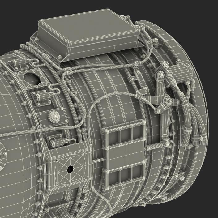 3D model Turbojet Engine Sectioned