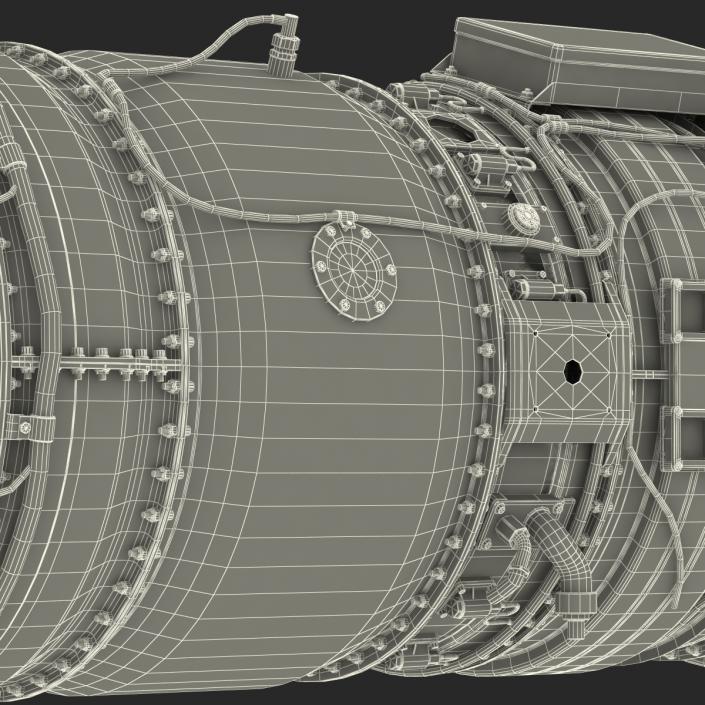 3D model Turbojet Engine Sectioned