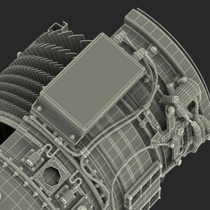 3D model Turbojet Engine Sectioned