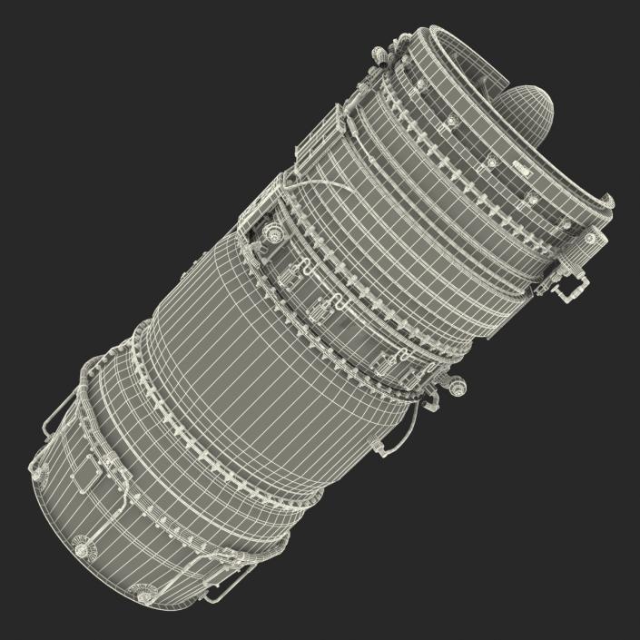 3D model Turbojet Engine Sectioned