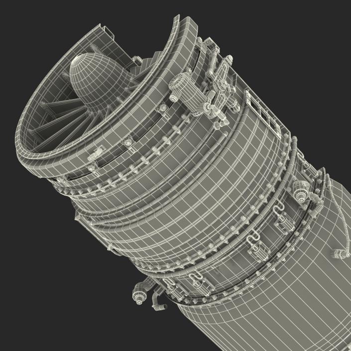 3D model Turbojet Engine Sectioned