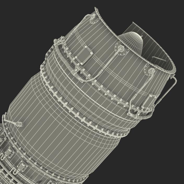 3D model Turbojet Engine Sectioned