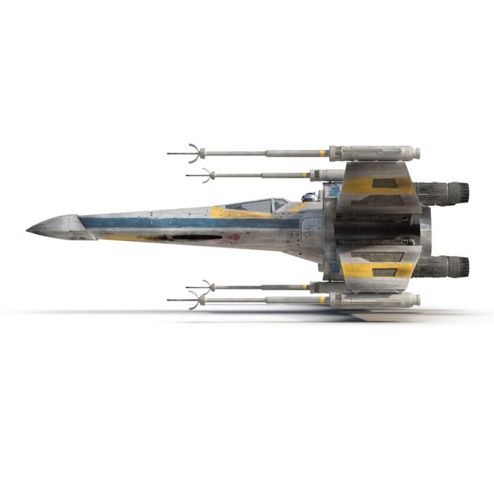 Star Wars X-Wing Starfighter and R2D2 Blue 3D