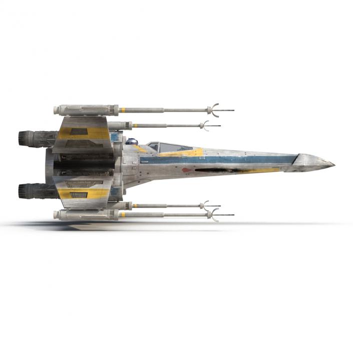 Star Wars X-Wing Starfighter and R2D2 Blue 3D