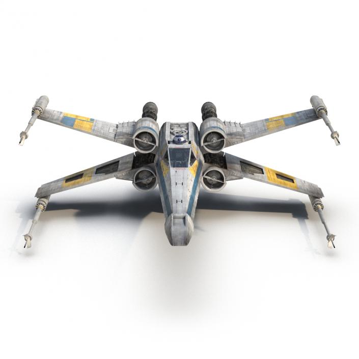 Star Wars X-Wing Starfighter and R2D2 Blue 3D