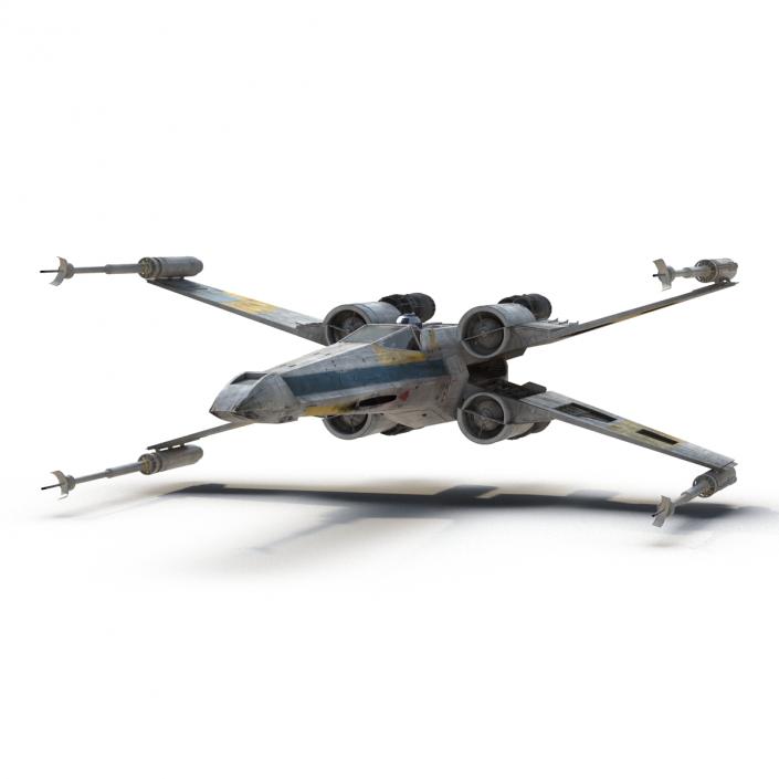 Star Wars X-Wing Starfighter and R2D2 Blue 3D