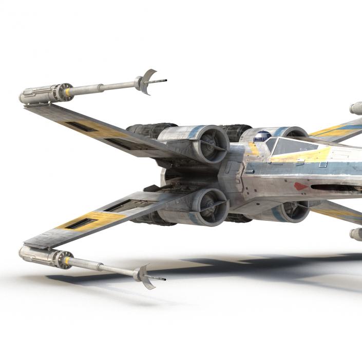 Star Wars X-Wing Starfighter and R2D2 Blue 3D