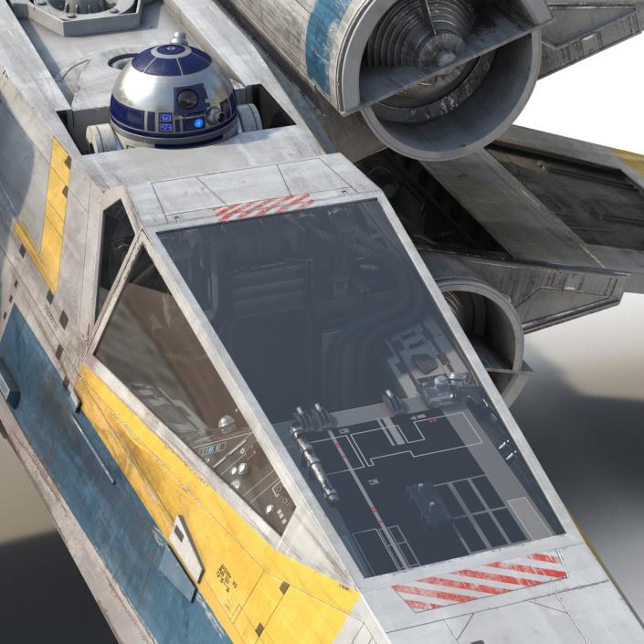 Star Wars X-Wing Starfighter and R2D2 Blue 3D