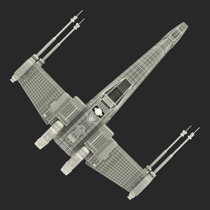 Star Wars X-Wing Starfighter and R2D2 Blue 3D