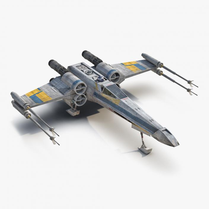 Star Wars X-Wing Starfighter and R2D2 Blue 2 3D model