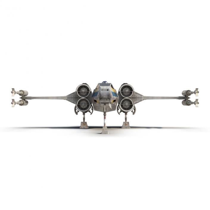 Star Wars X-Wing Starfighter and R2D2 Blue 2 3D model