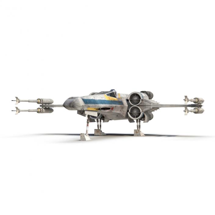 Star Wars X-Wing Starfighter and R2D2 Blue 2 3D model