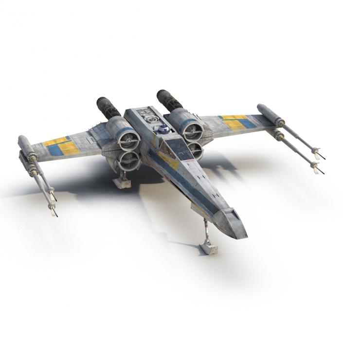 Star Wars X-Wing Starfighter and R2D2 Blue 2 3D model