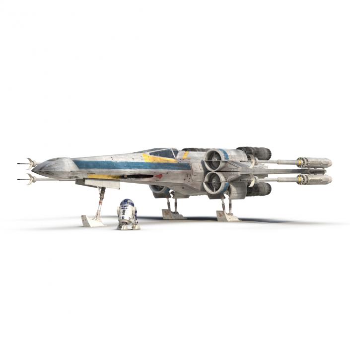 Star Wars X-Wing Starfighter and R2D2 Blue 2 3D model