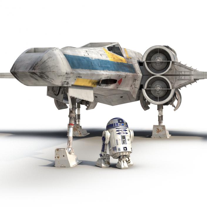 Star Wars X-Wing Starfighter and R2D2 Blue 2 3D model