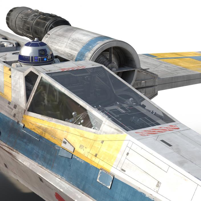 Star Wars X-Wing Starfighter and R2D2 Blue 2 3D model