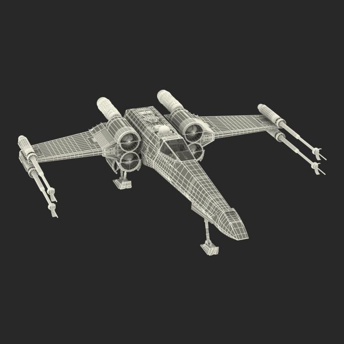 Star Wars X-Wing Starfighter and R2D2 Blue 2 3D model