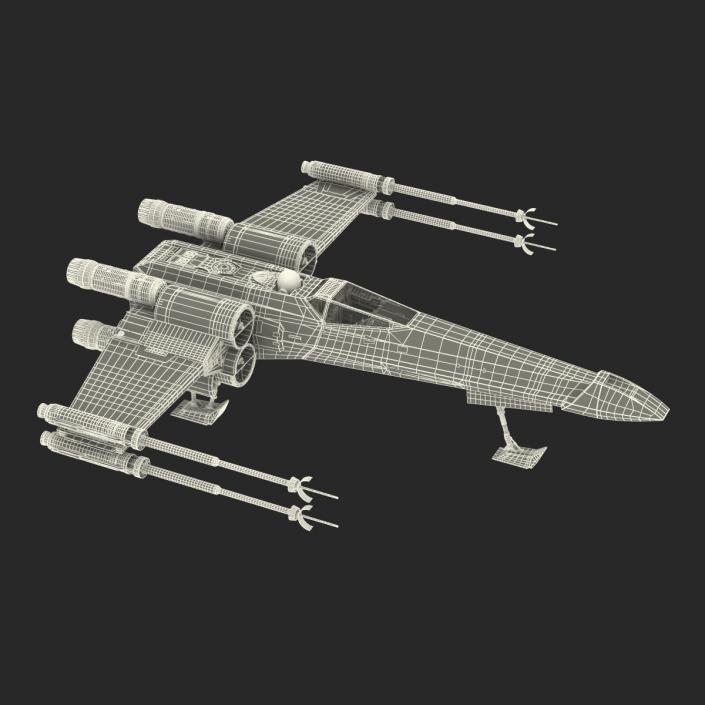 Star Wars X-Wing Starfighter and R2D2 Blue 2 3D model