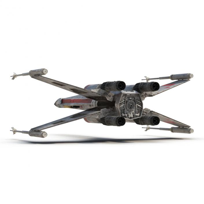 3D Star Wars X-Wing Starfighter and R2D2 Red