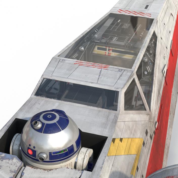 3D Star Wars X-Wing Starfighter and R2D2 Red