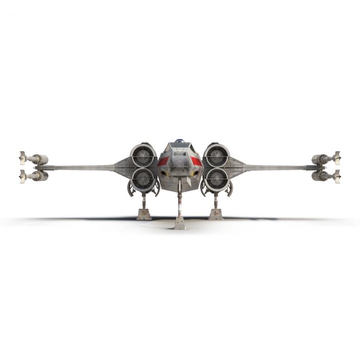 3D Star Wars X-Wing Starfighter and R2D2 Red 2 model