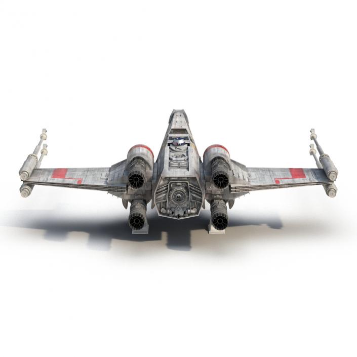 3D Star Wars X-Wing Starfighter and R2D2 Red 2 model