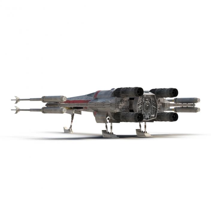 3D Star Wars X-Wing Starfighter and R2D2 Red 2 model