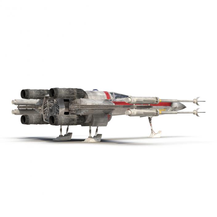 3D Star Wars X-Wing Starfighter and R2D2 Red 2 model