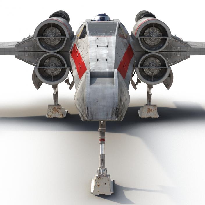 3D Star Wars X-Wing Starfighter and R2D2 Red 2 model